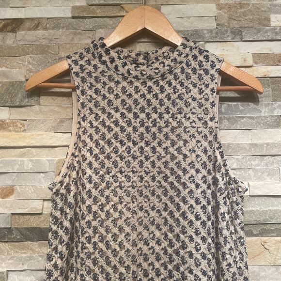 Mod Print Shift Dress Small | Retro A-Line, Sleeveless Marimekko Vibes 60s Style - Picture 4 of 5